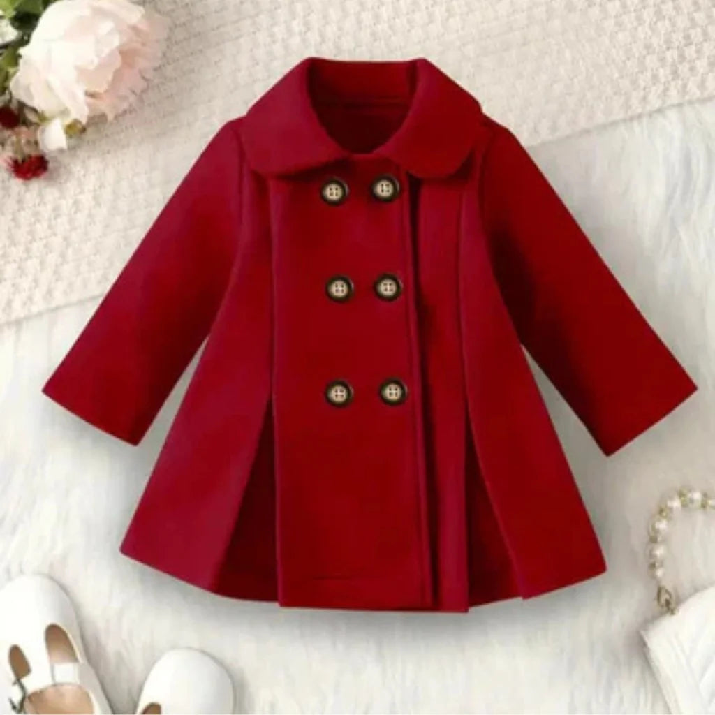 Royal Maroon Winter Coat for Baby Girls
