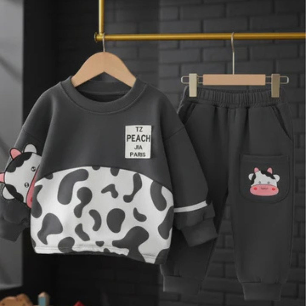 GRAY COW KIDS WINTER PANEL TRACKSUIT