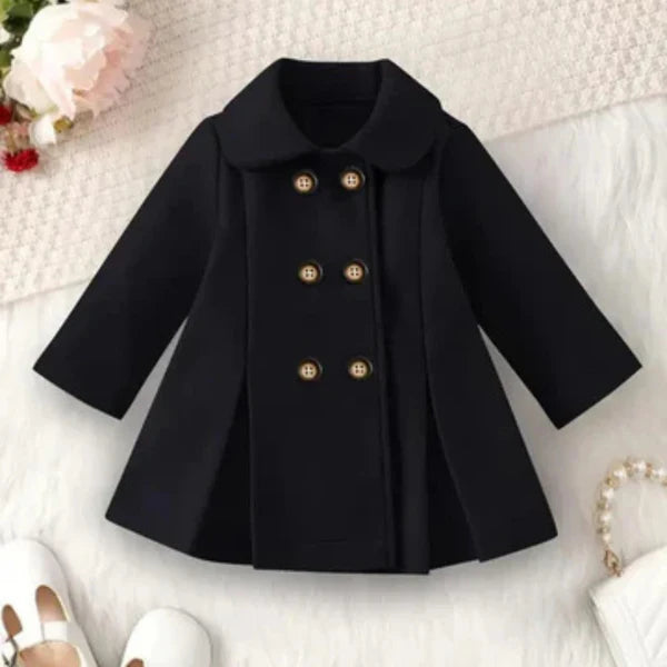 Luxury Black Princess Coat for Baby Girls