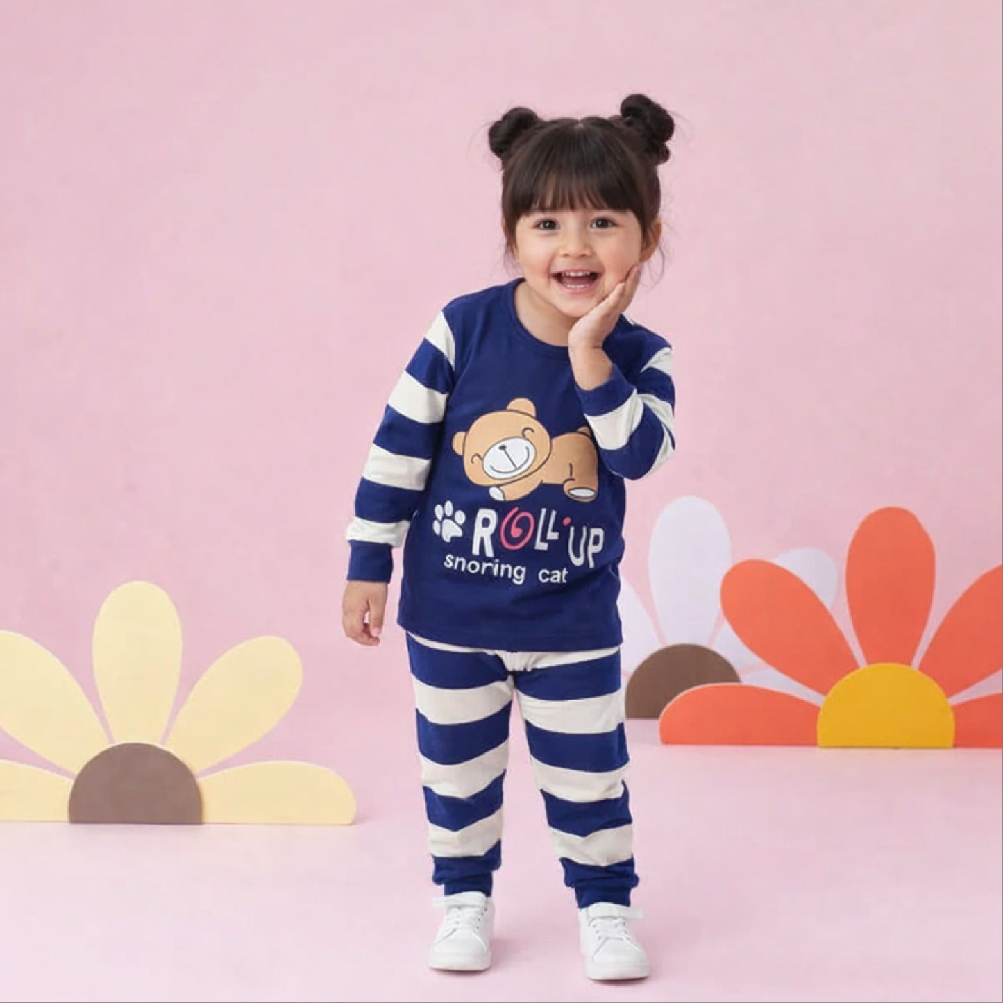 Snoring Cat & Bear Pajama Set