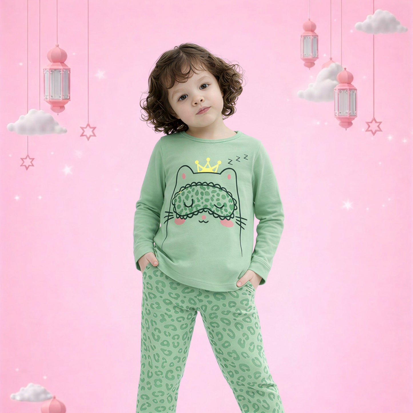 Adorable Green Kids Nightwear Set