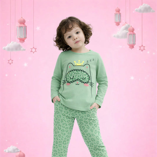 Adorable Green Kids Nightwear Set