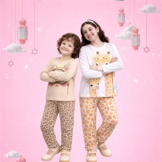 Cute Animal Print Kids Pajama Set