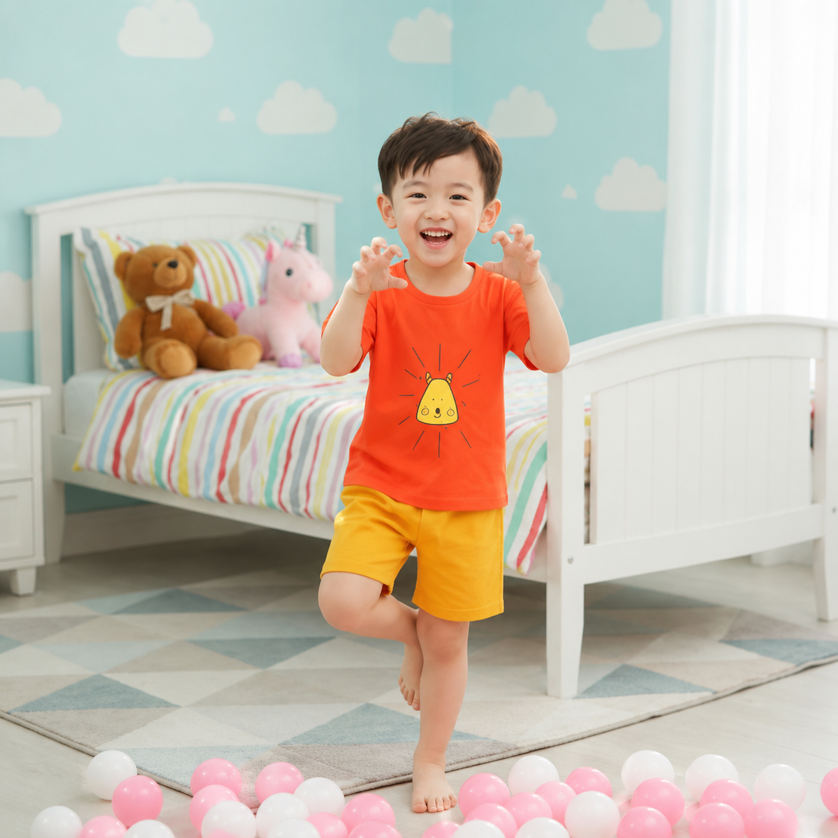 Boys & girls new summer shorts sleeve suit