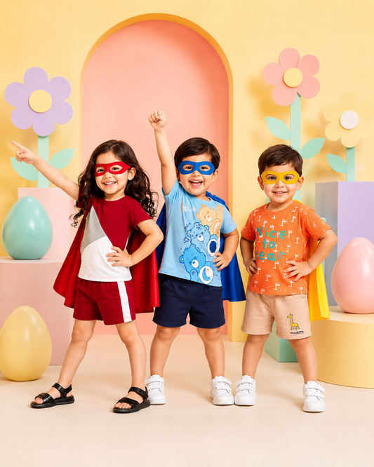 Cape Style Kids T-Shirt & Shorts (Pack of 3)