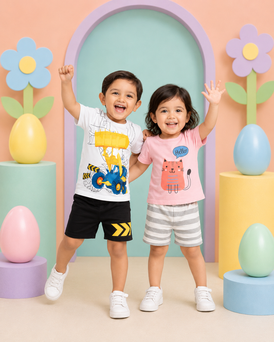 Toddler Boys & Girls Cartoon Outfit Set (Pack of 2)