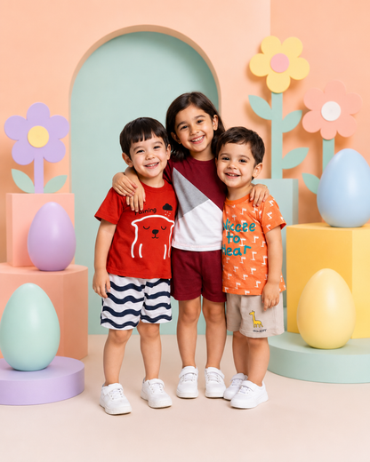 Toddler Cotton T-Shirt & Shorts Set (Pack Of 3)
