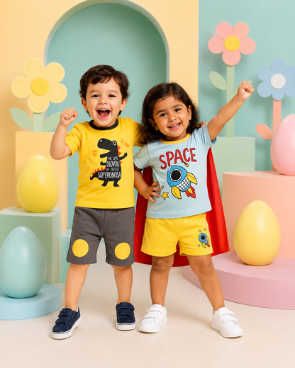 Toddler Space & Dino Outfit Set (Pack of 2)