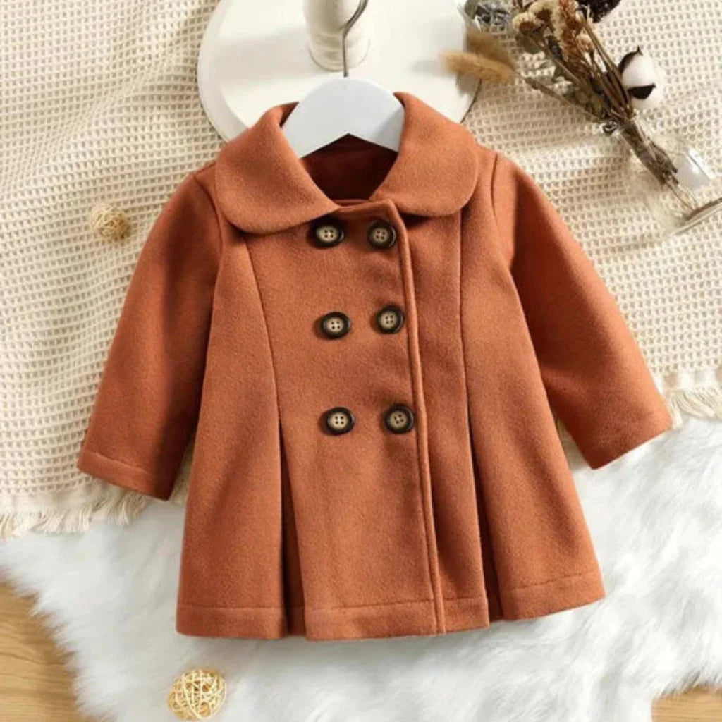 Elegant Double-Breasted Camel Coat