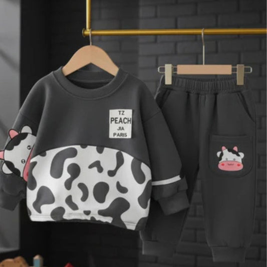 GRAY COW KIDS WINTER PANEL TRACKSUIT