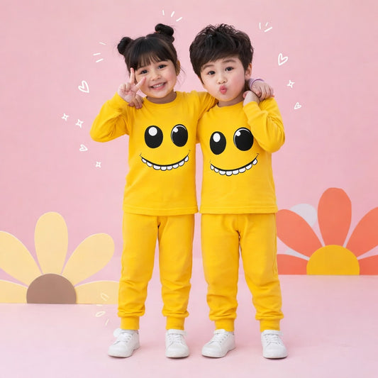 Matching Yellow Long Sleeve Shirt & Pants for Boys and Girls