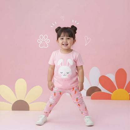 Pink T-Shirt & Pants with Carrot Print