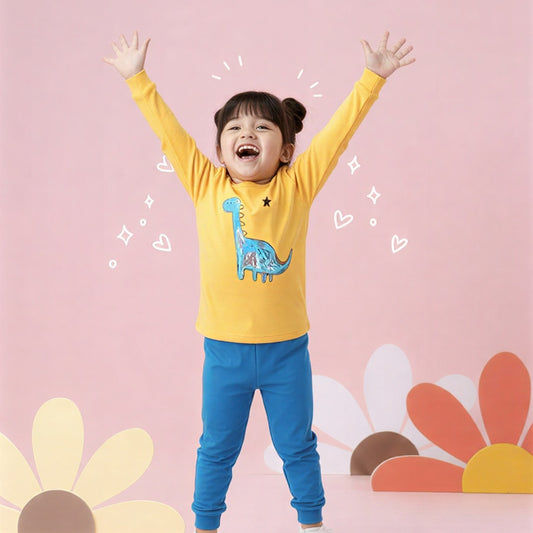 Yellow T-Shirt & Blue Pants for Girls