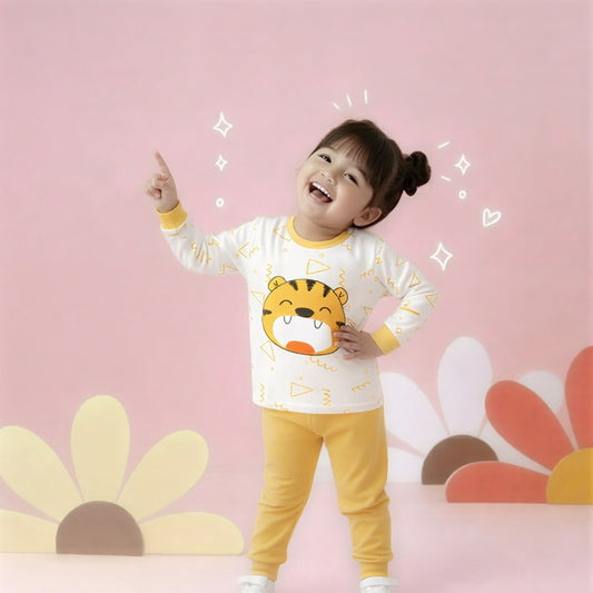 White T-Shirt & Yellow Pants for Girls