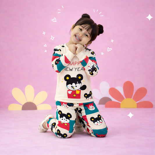 Festive Mickey PJs with Cute Print
