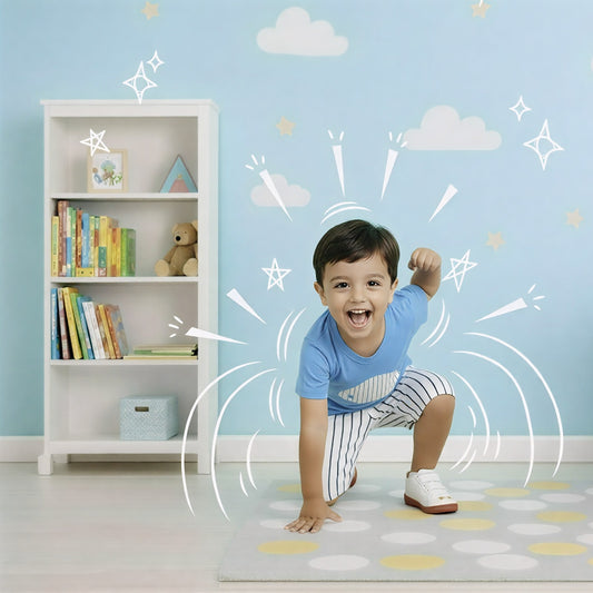 Boys Blue Cotton T-Shirt & Striped Shorts Set