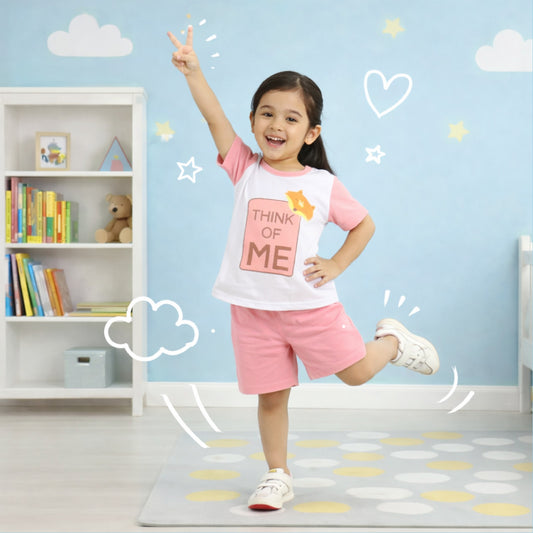 Girls Pink “Think of Me” T-Shirt & Shorts Set