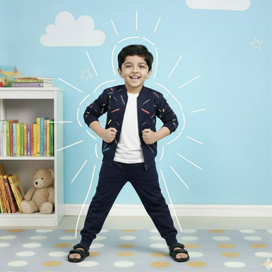 Boys Cotton Track Suit Set