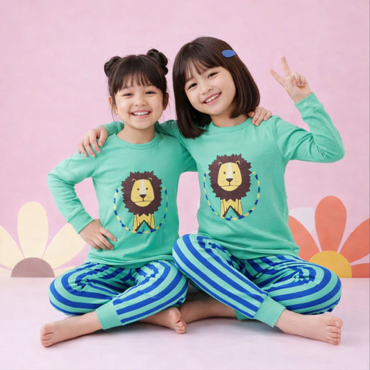 Kids Lion Print Pajama Set