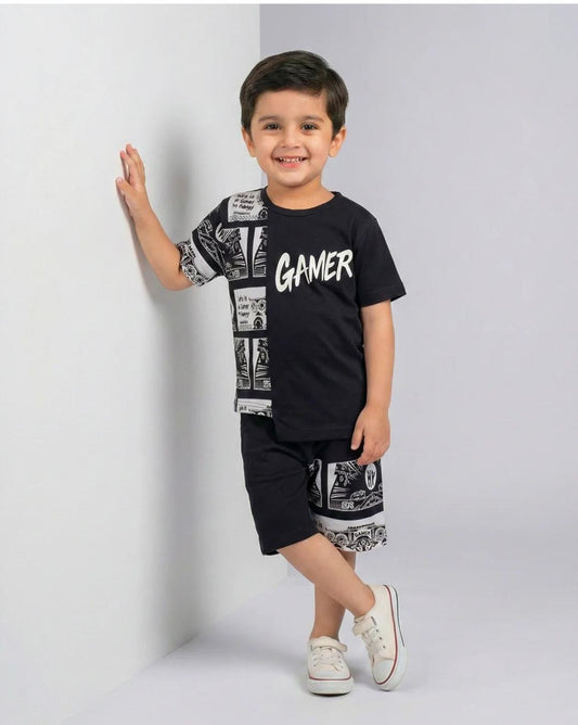 Boys Black Gamer Set