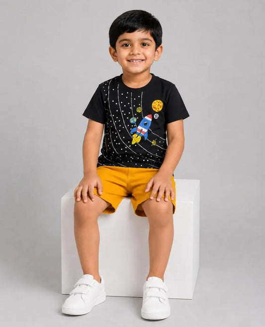 Boys Rocket Print Set