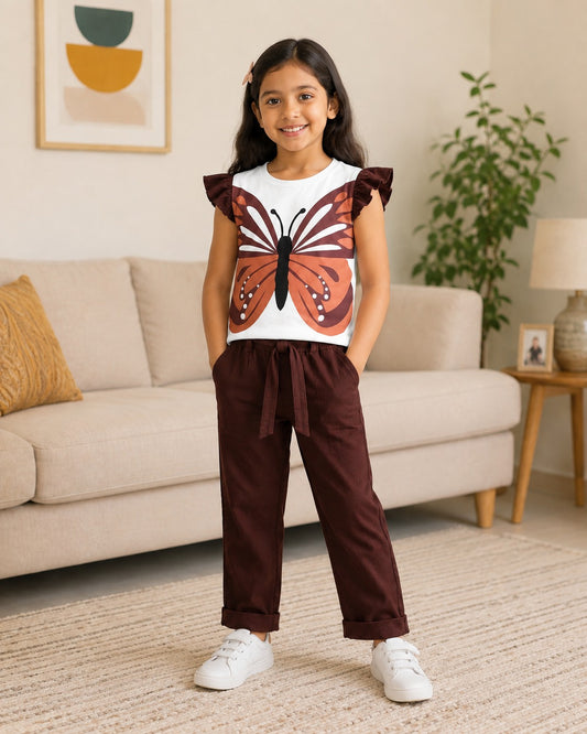 Brown Butterfly Co-Ord Set
