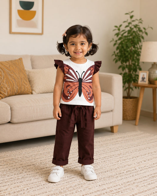 Brown Butterfly Co-Ord Set