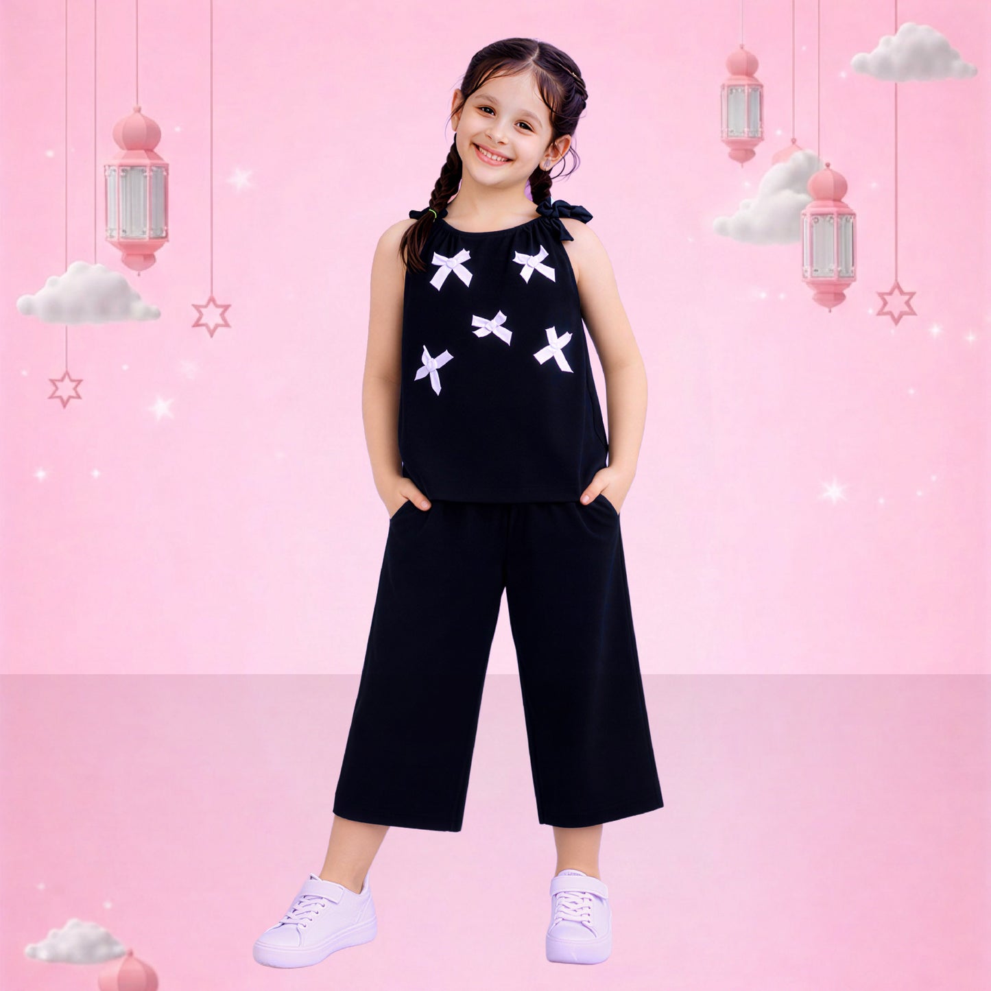 Midnight Bow Co-Ord Set