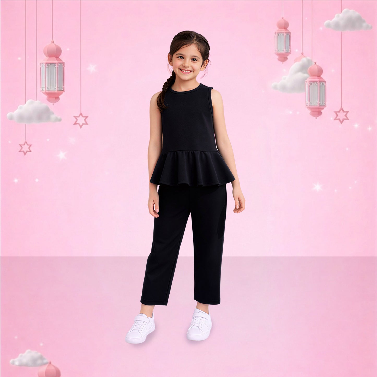 Midnight Grace Peplum Co-Ord Set