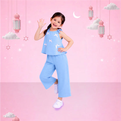 Sky Bloom Bow Co-Ord Set