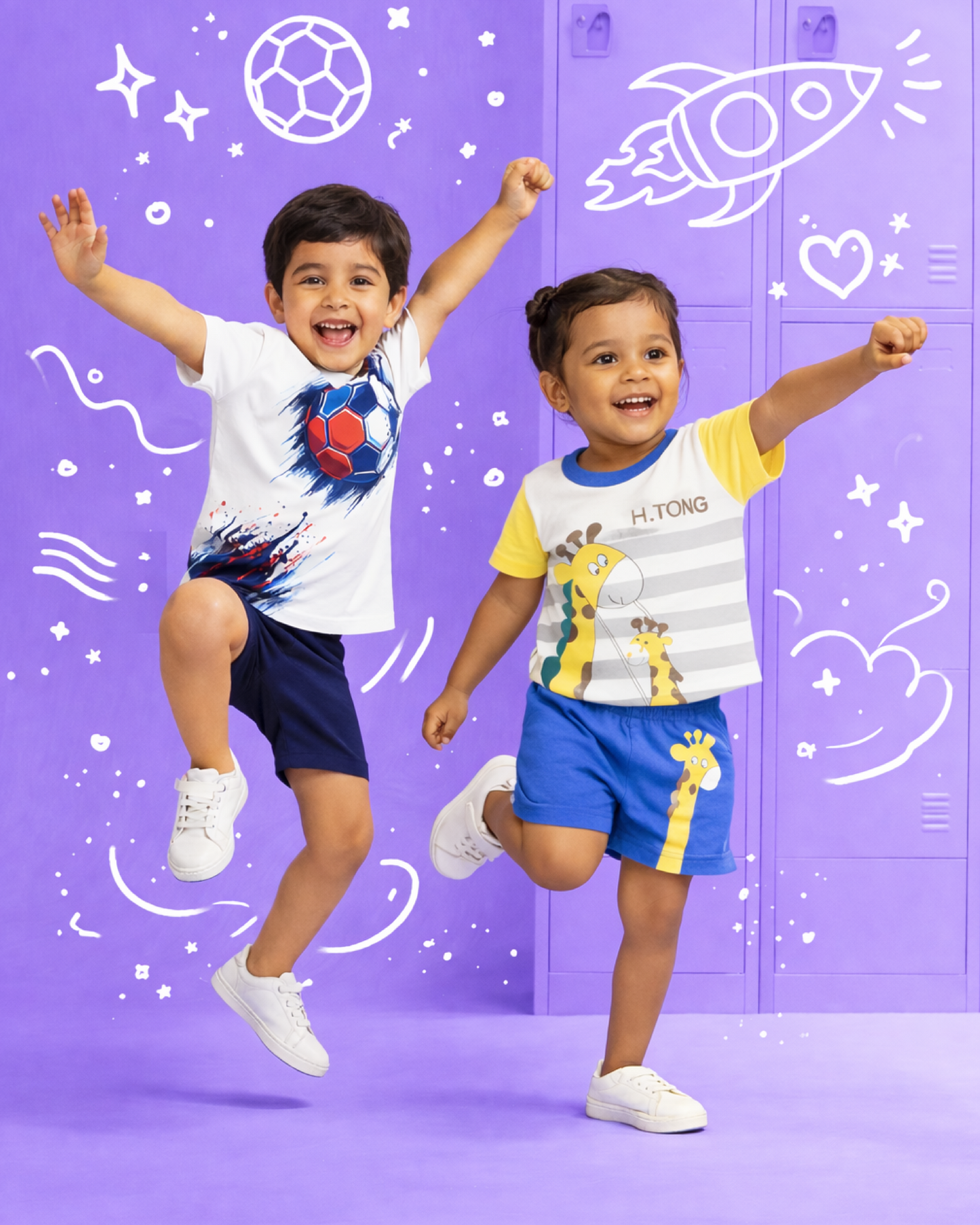 Toddler Boys Cotton T-Shirt & Shorts Set (Pack of 2)