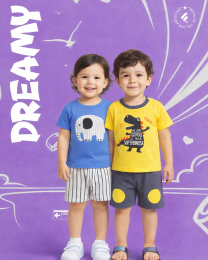 Toddler Boys Animal Print Summer Outfit Set (Pack of 2)