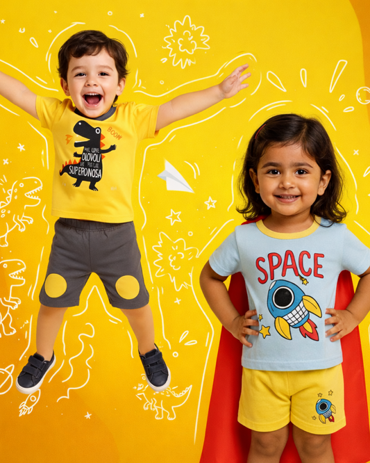 Toddler Space & Dino Outfit Set (Pack of 2)
